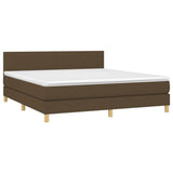 Sommier à lattes de lit matelas et LED Marron foncé 160x200 cm