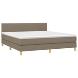 Sommier à lattes de lit avec matelas LED Taupe 160x200 cm Tissu