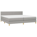 Sommier à lattes de lit matelas LED Gris clair 200x200 cm Tissu