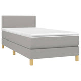 Sommier à lattes de lit avec matelas et LED Gris clair 80x200cm