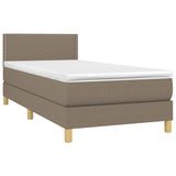 Sommier à lattes de lit avec matelas LED Taupe 80x200 cm Tissu