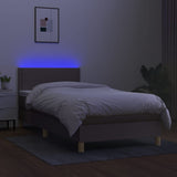 Sommier à lattes de lit avec matelas LED Taupe 80x200 cm Tissu