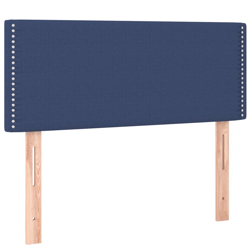 Sommier à lattes de lit avec matelas et LED Bleu 90x200cm Tissu