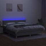 Sommier à lattes de lit matelas LED Gris clair 160x200 cm Tissu