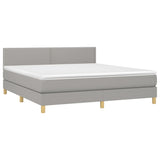 Sommier à lattes de lit matelas LED Gris clair 160x200 cm Tissu