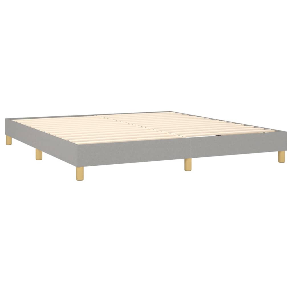 Sommier à lattes de lit matelas LED Gris clair 160x200 cm Tissu