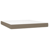 Sommier à lattes de lit avec matelas LED Taupe 180x200 cm Tissu