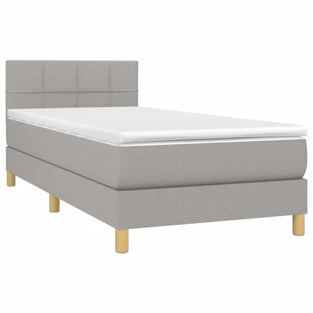 Sommier à lattes de lit avec matelas et LED Gris clair 80x200cm