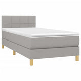 Sommier à lattes de lit avec matelas et LED Gris clair 80x200cm