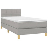 Sommier à lattes de lit matelas LED Gris clair 100x200 cm Tissu