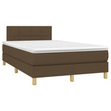 Sommier à lattes de lit matelas et LED Marron foncé 120x200 cm