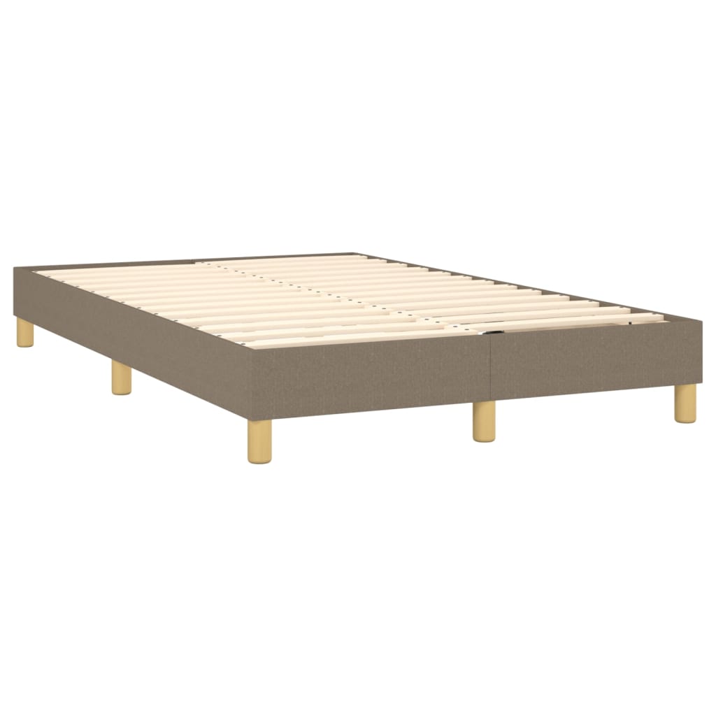 Sommier à lattes de lit avec matelas LED Taupe 120x200 cm Tissu