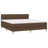 Sommier à lattes de lit matelas et LED Marron foncé 160x200 cm