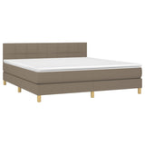 Sommier à lattes de lit avec matelas LED Taupe 180x200 cm Tissu