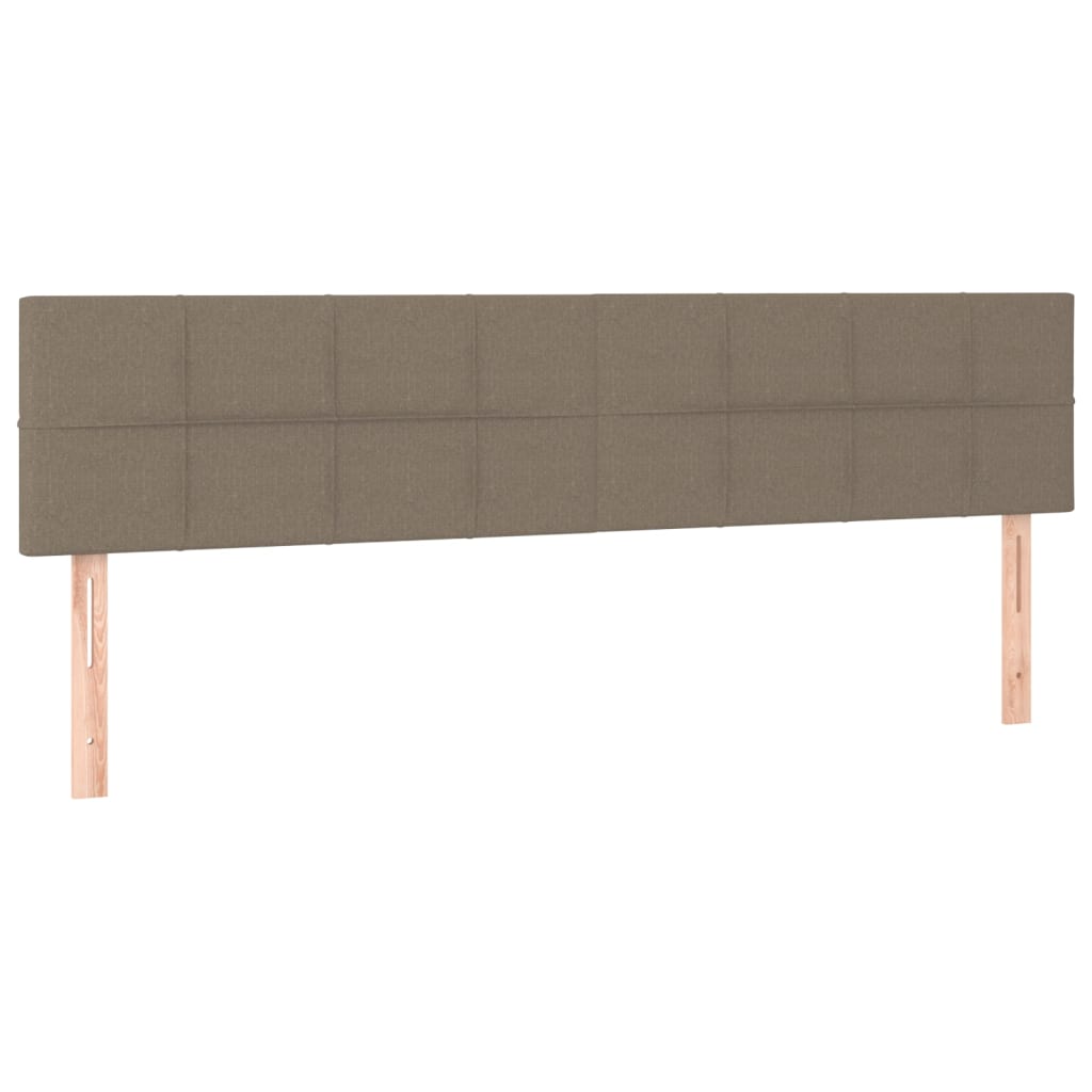 Sommier à lattes de lit avec matelas LED Taupe 180x200 cm Tissu