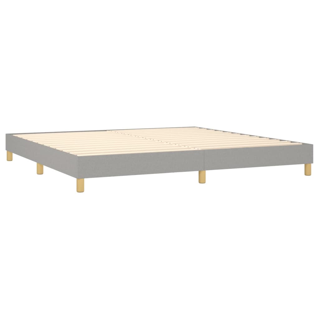 Sommier à lattes de lit matelas LED Gris clair 200x200 cm Tissu