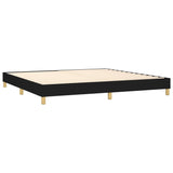 Sommier à lattes de lit et matelas et LED Noir 200x200 cm Tissu