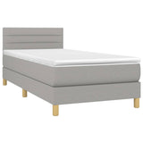 Sommier à lattes de lit avec matelas et LED Gris clair 80x200cm