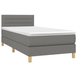 Sommier à lattes de lit avec matelas et LED Gris foncé 90x200cm