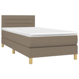 Sommier à lattes de lit avec matelas LED Taupe 100x200 cm Tissu