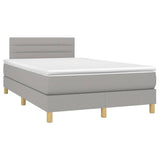 Sommier à lattes de lit matelas LED Gris clair 120x200 cm Tissu