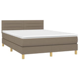 Sommier à lattes de lit avec matelas LED Taupe 140x200 cm Tissu