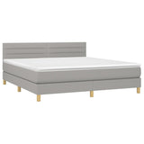 Sommier à lattes de lit matelas et LED Gris clair 160x200 cm