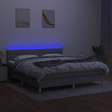 Sommier à lattes de lit matelas et LED Gris clair 160x200 cm