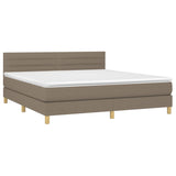 Sommier à lattes de lit avec matelas LED Taupe 180x200 cm Tissu