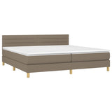 Sommier à lattes de lit et matelas et LED Taupe 200x200cm Tissu