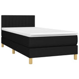 Sommier à lattes de lit avec matelas et LED Noir 80x200cm Tissu