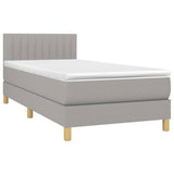 Sommier à lattes de lit matelas LED Gris clair 100x200 cm Tissu