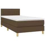 Sommier à lattes de lit matelas et LED Marron foncé 100x200cm