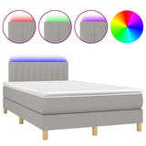 Sommier à lattes de lit matelas LED Gris clair 120x200 cm Tissu