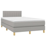 Sommier à lattes de lit matelas LED Gris clair 120x200 cm Tissu