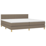 Sommier à lattes de lit et matelas et LED Taupe 200x200cm Tissu