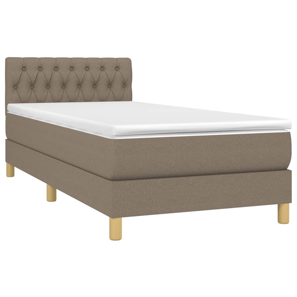 Sommier à lattes de lit avec matelas LED Taupe 80x200cm Tissu