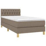 Sommier à lattes de lit avec matelas LED Taupe 90x190 cm Tissu