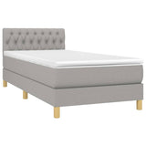 Sommier à lattes de lit matelas LED Gris clair 100x200 cm Tissu