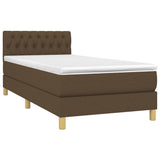 Sommier à lattes de lit matelas et LED Marron foncé 100x200cm