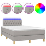 Sommier à lattes de lit matelas LED Gris clair 120x200 cm Tissu