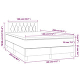 Sommier à lattes de lit matelas LED Gris clair 120x200 cm Tissu