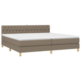 Sommier à lattes de lit et matelas et LED Taupe 200x200cm Tissu