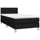 Sommier à lattes de lit avec matelas et LED Noir 90x190cm Tissu