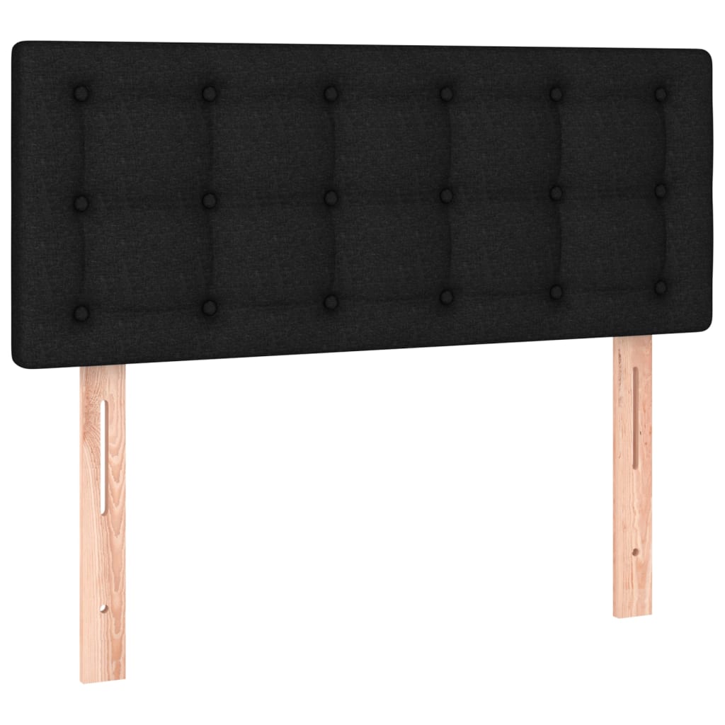 Sommier à lattes de lit avec matelas et LED Noir 90x200cm Tissu