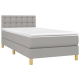 Sommier à lattes de lit matelas LED Gris clair 100x200 cm Tissu