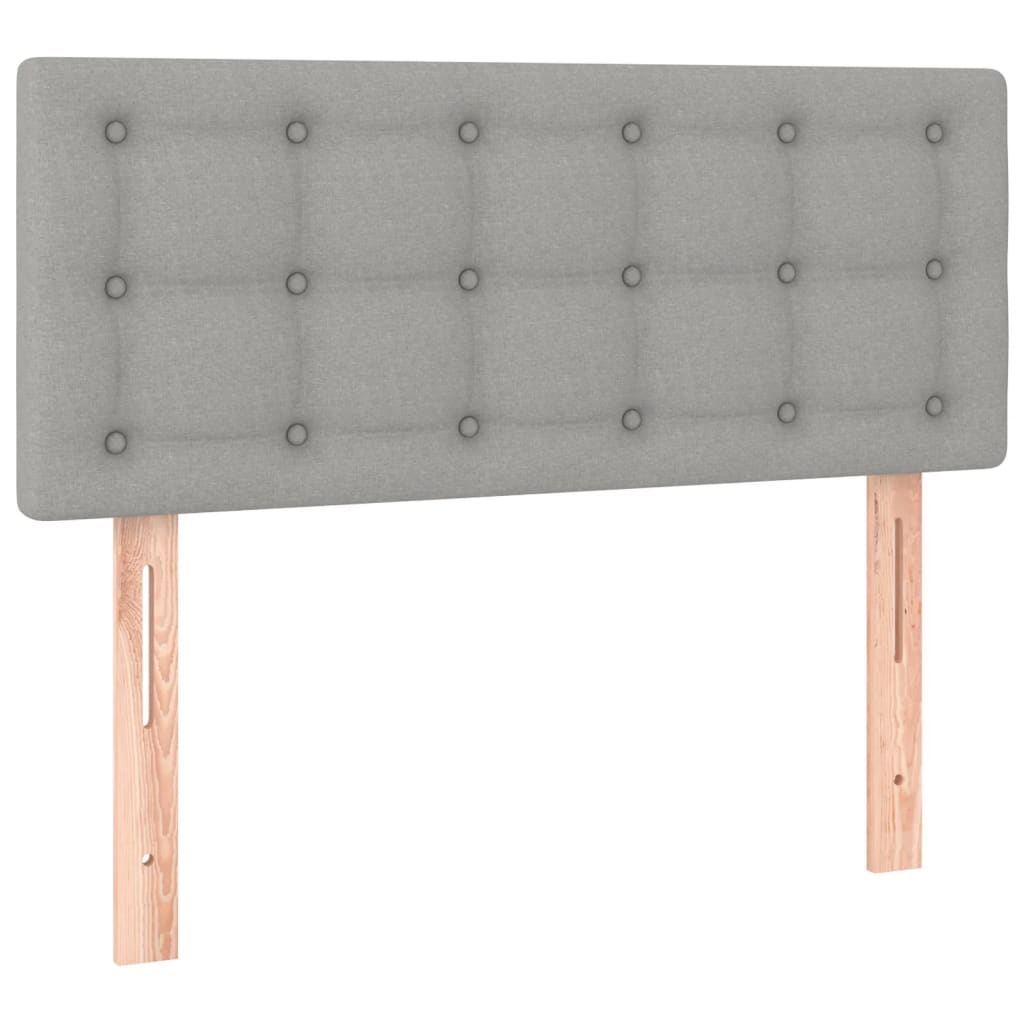 Sommier à lattes de lit matelas LED Gris clair 100x200 cm Tissu