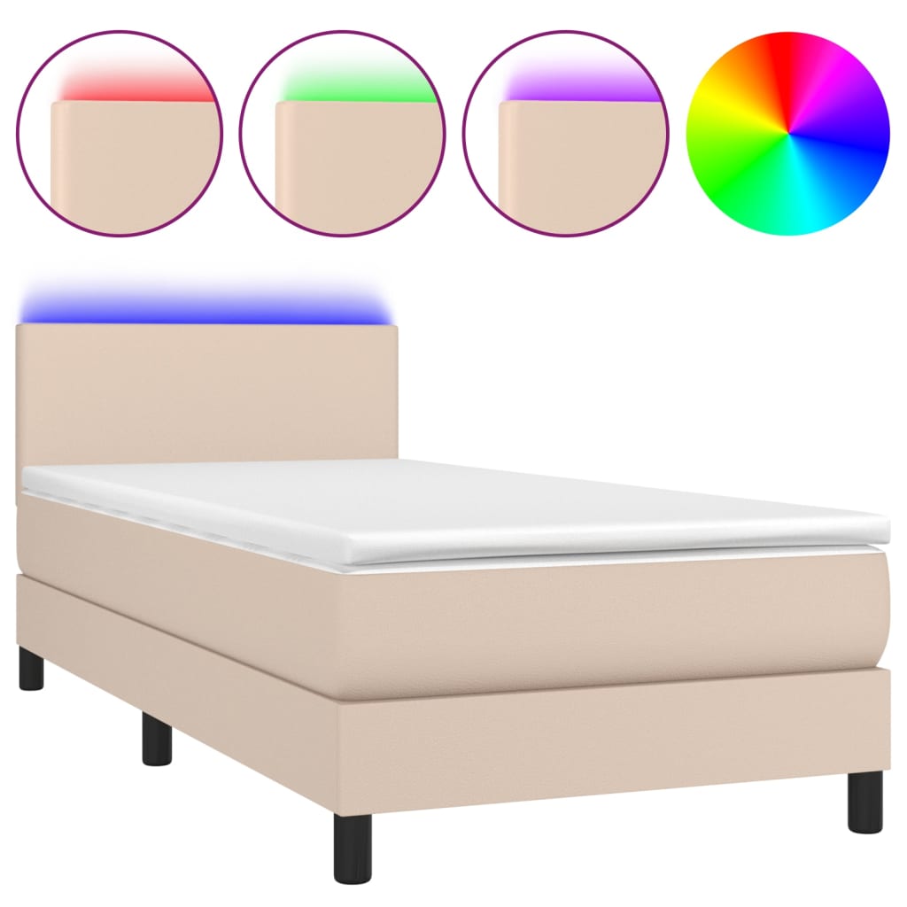 Sommier à lattes de lit matelas LED Cappuccino 100x200 cm