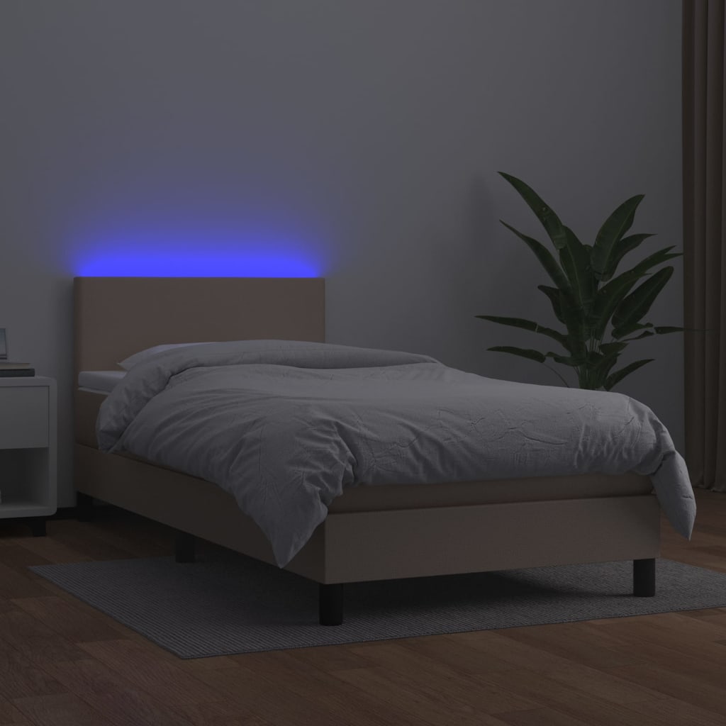 Sommier à lattes de lit matelas LED Cappuccino 100x200 cm