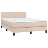 Sommier à lattes de lit avec matelas LED Cappuccino 140x190 cm